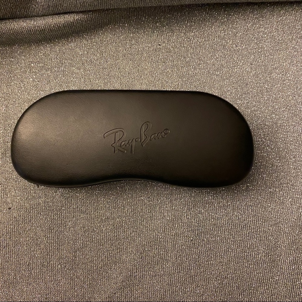 Ray ban glasses case leather black cleaning cloth